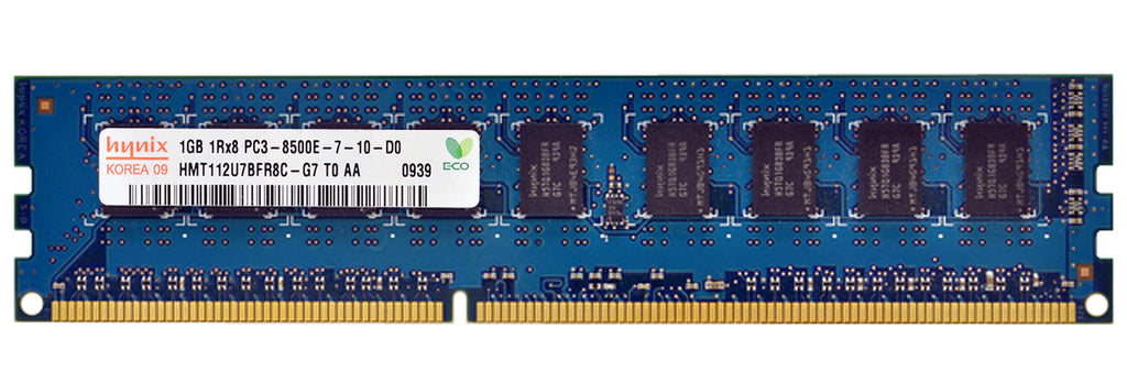 HMT112U7BFR8C-G7 - SK Hynix 1GB 1066MHz DDR3 PC3-8500 ECC Unbuffered CL7 240-Pin DIMM 1.5V Single Rank x8 Memory Module