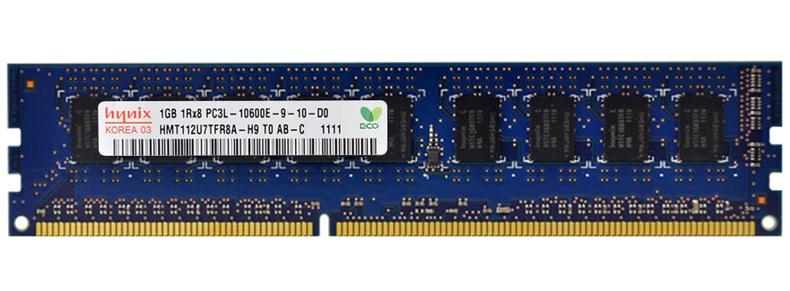 HMT112U7TFR8A-H9 - SK Hynix 1GB 1333MHz DDR3 PC3-10600 ECC Unbuffered CL9 240-Pin DIMM 1.35V (LV) Single Rank x8 Memory Module