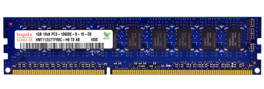 HMT112U7TFR8C-H9 - Hynix 1GB 1333MHz DDR3 PC3-10600 ECC Unbuffered CL9 240-Pin DIMM 1.5V Single Rank x8 Memory Module