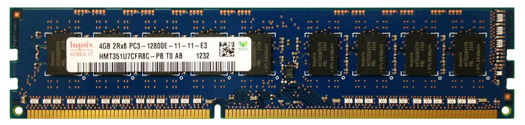 HMT351U7CFR8C-PB - SK Hynix 4GB 1600MHz DDR3 PC3-12800 ECC Unbuffered CL11 240-Pin DIMM 1.5V Dual Rank x8 Memory Module