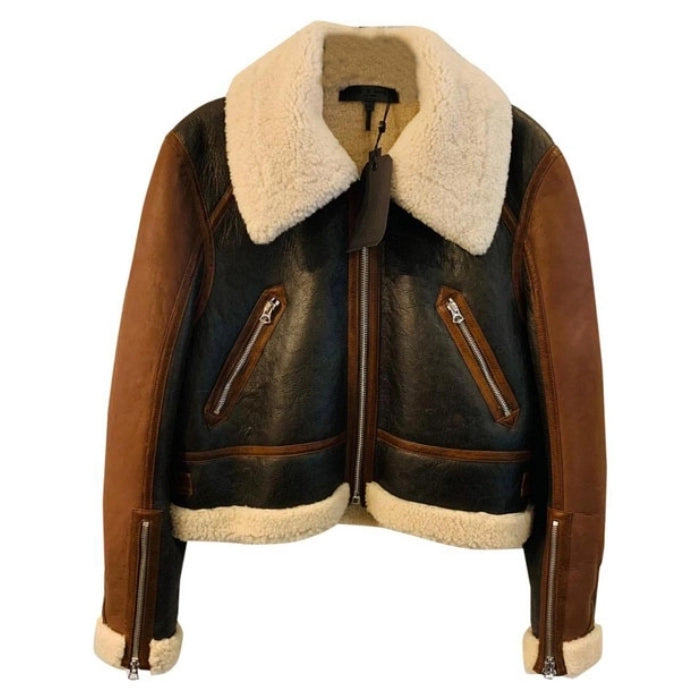 Havian Women's Aviator RAF Shearling Bomber Jacket
