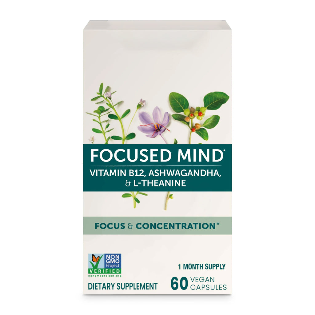 Himalaya Focused Mind Supplement, with Ashwagandha, Bacopa & L-Theanine for Attention, Focus and Energy Support, 60 Vegan Capsules, Gluten Free, 1 Month Supply
