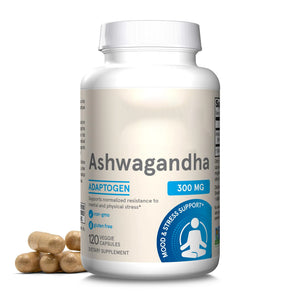 Jarrow Formulas Ashwagandha Capsules, 300 mg Supplement Supports Normalized Resistance to Mental and Physical Stress, 120 Veggie Capsules, 60 Day Supply