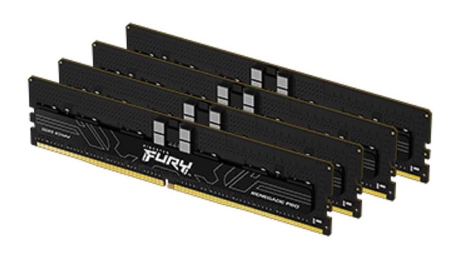 KF564R32RBK4-64 - Kingston Fury Renegade Pro 64GB (4x 16GB) 6400MHz DDR5 PC5-51200 ECC Registered CL32 288-Pin DIMM 1.4V Single Rank x8 Memory Module