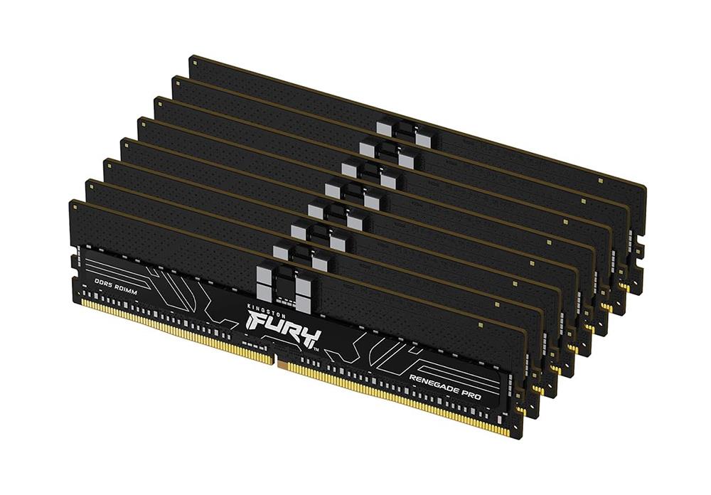 KF564R32RBK8-128 - Kingston Fury Renegade Pro 128GB (8x 16GB) 6400MHz DDR5 PC5-51200 ECC Registered CL32 288-Pin DIMM 1.4V Single Rank x8 Memory Module