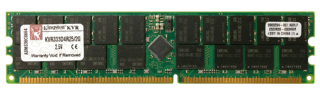 KVR333D4R25/2G - Kingston 2GB 333MHz DDR PC-2700 ECC Registered CL2.5 184-Pin DIMM 2.5V Dual Rank x4 Memory Module