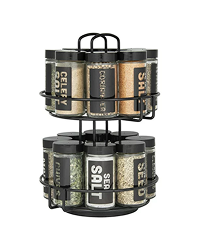 Kamenstein 16 Jar Black Spice Rack Spices Included