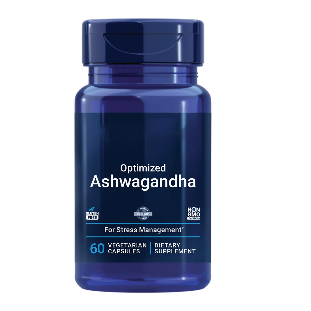 Life Extension Optimized Ashwagandha - Stress Management Supplement for a Healthy Stress Response, Focus, Memory, Stress Relief - Vegetarian, Gluten-Free, Non-GMO, 60 Capsules