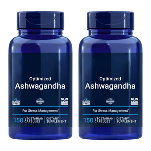 Life Extension Optimized Ashwagandha, 150 Veg Caps (Pack of 2) - Non-GMO, Gluten Free, Vegetarian Capsules