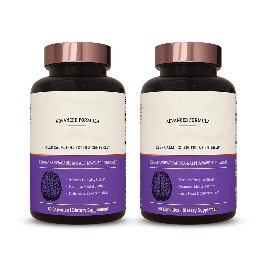 Live Conscious KSM-66 Ashwagandha Supplement w/L Theanine & AlphaWave - ZenWell Everyday Stress Relief, Cognitive, Brain Health - Ashwagandha for Men & Women - 60 Capsules (2-Pack)