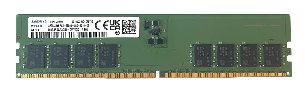 M323R4GA3DB0-CWMOD - Samsung 32GB 5600MHz DDR5 PC5-44800 ECC Unbuffered CL46 288-Pin DIMM 1.1V Dual Rank x8 Memory Module
