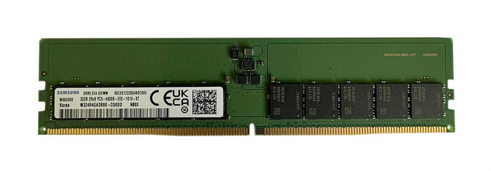 M324R4GA3BB0-CQKOD - Samsung 32GB 4800MHz DDR5 PC5-38400 ECC Unbuffered CL40 288-Pin DIMM 1.1V Dual Rank x8 Memory Module