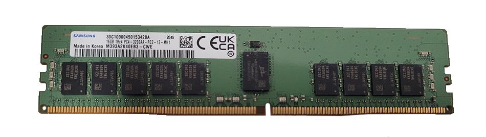 M393A2K40EB3-CWEBY - Samsung 16GB 3200MHz DDR4 PC4-25600 ECC Registered CL22 288-Pin DIMM 1.2V Single Rank X4 Memory Module