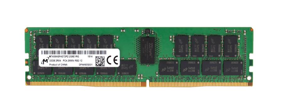 MTA36ASF4G72PZ-2G6E1RG - Micron 32GB 2666MHz DDR4 PC4-21300 ECC Registered CL19 288-Pin DIMM 1.2V Dual Rank x4 Memory Module