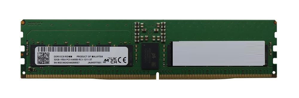 MTC20F1045S1RC64BD2 - Micron 32GB 6400MHz DDR5 PC5-51200 ECC Registered CL46 288-Pin DIMM 1.1V Single Rank x4 Memory Module