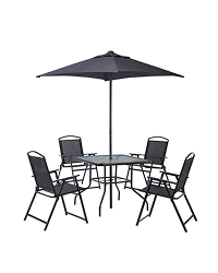 Mainstays Albany Lane 6-Piece Outdoor Patio Dining Set, Black
