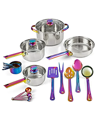Mainstays Iridescent Stainless Steel 20-Piece Cookware Set