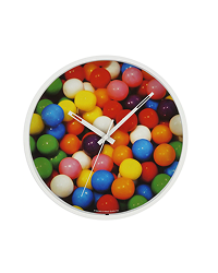 Mainstays 11.5³ Round Photo Realistic Multi-Colored Gumball Analog Wall Clock With Quartz Movement
