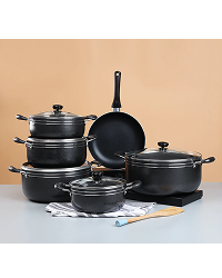 Majestic Tornado Aluminium Alloyed Non-Stick Cookware Set-11 Pcs
