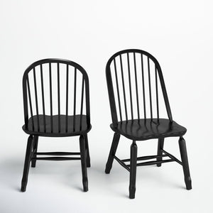 Better Homes And Gardens Autumn Lane Windsor Solid Wood Dining Chairs, Set Of 2, Black Finish