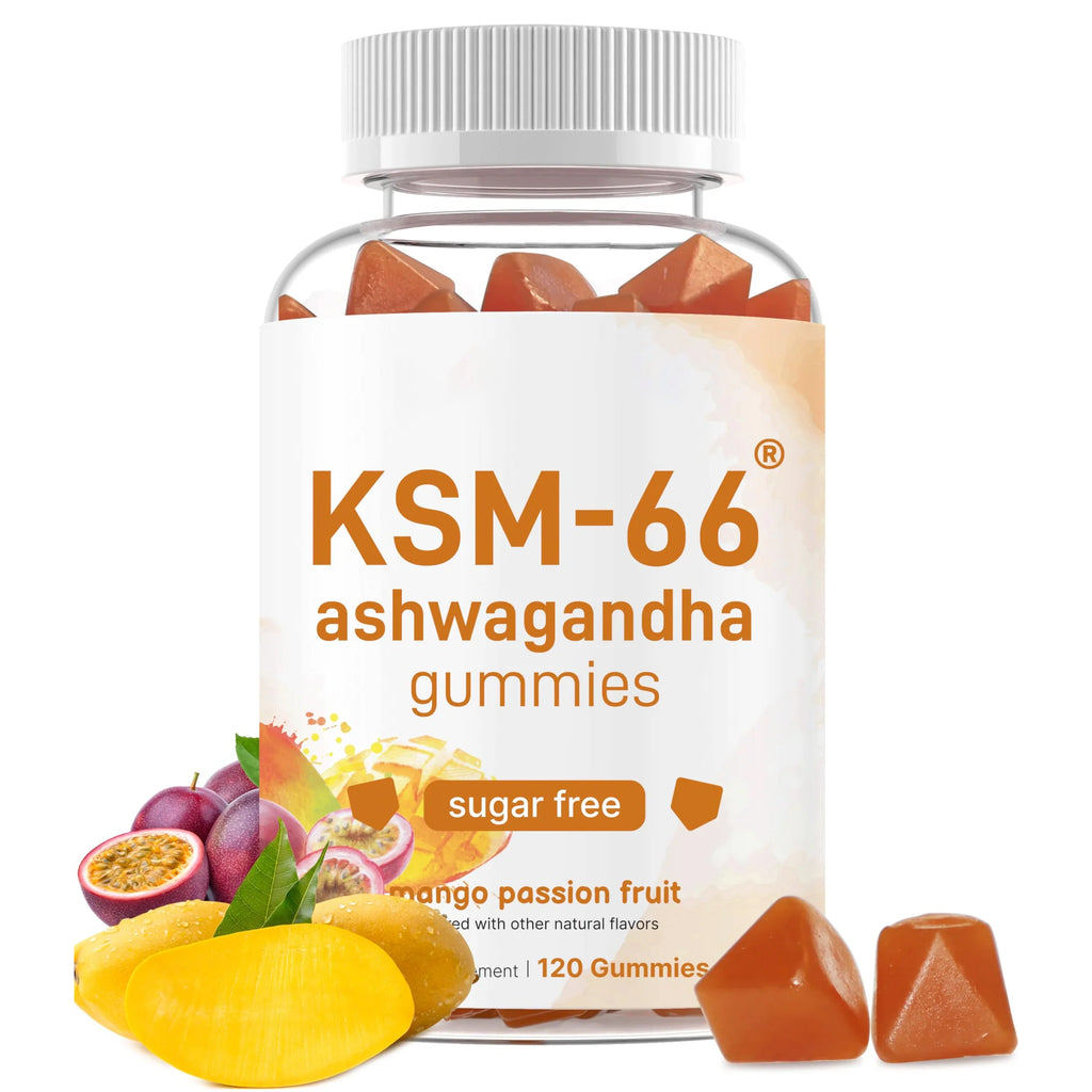 Micro Ingredients KSM-66 Ashwagandha Gummies 300mg, 120 Count | Sugar Free Mango Passion Fruit Flavor | Potent Root Extract | Stress, Relaxation, & Sleep Support | Non-GMO