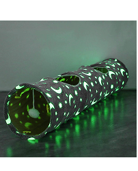 Mingwear Moon Star Glow Cat Tunnel For Indoor Cats Interactive Tube