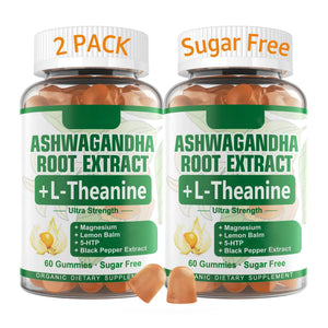 NEVISS Ashwagandha Gummies 2000mg, Feel Refreshed, Plus Proprietary Blend with L-Theanine, 5-HTP, Lemon Balm, Magnesium for Calm, Zzzs & Relaxation Support, 120 Count
