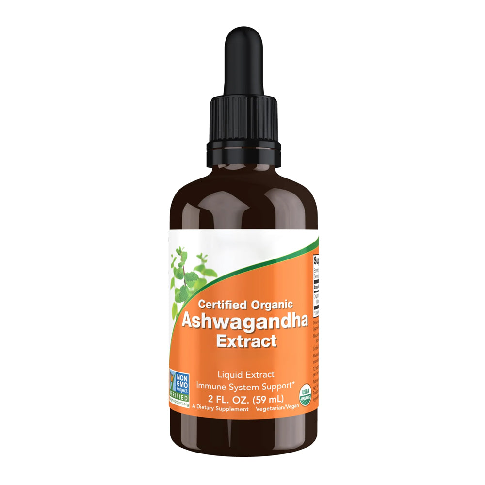 NOW Foods Supplements, Ashwagandha Liquid Extract, Organic, Immune System Support, 2 fluid ounces