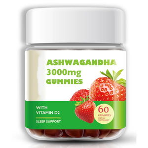 Nature's Key Ashwagandha Gummies, 3000mg High Potency Ashwagandha Root Extract with Vitamin D2, Stress, Calm Mood & Cognition, for Men & Women, Strawberry Flavor (60 Count (Pack of 1)