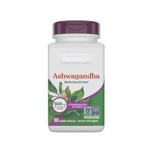 Nature's Way Ashwagandha, Reduces Stress*, Premium Extract, Adaptogenic*, Non-GMO Project Verified, Vegan, 60 Capsules