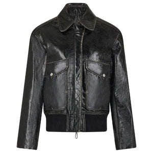 Neron Sharp Edges Bomber Leather Jacket
