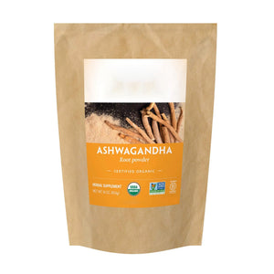 ORGANIC INDIA Ashwagandha Powder Organic - Ashwagandha Root Powder Bulk, Herbal Supplement - Vegan, Gluten-Free, Kosher, Non-GMO, Supports Stress Relief, Energy, and Sleep - 1lb Bag