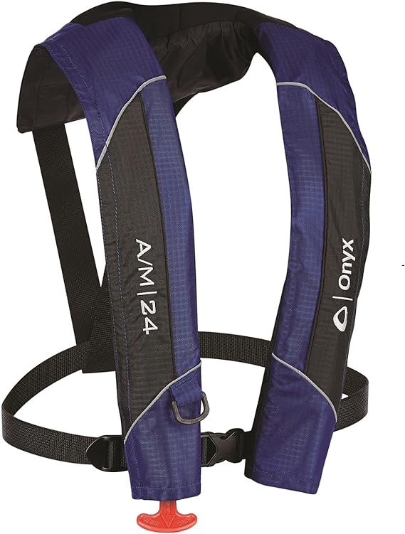 Onyx A/M-24 Automatic/Manual Inflatable Life Jacket, Blue