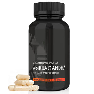 Organic Ashwagandha Capsules Extra Strength 3000mg with Black Pepper Extract - Stress Relief, Mood Enhancer, Energy Support - Non-GMO, Vegan, Gluten Free (120)