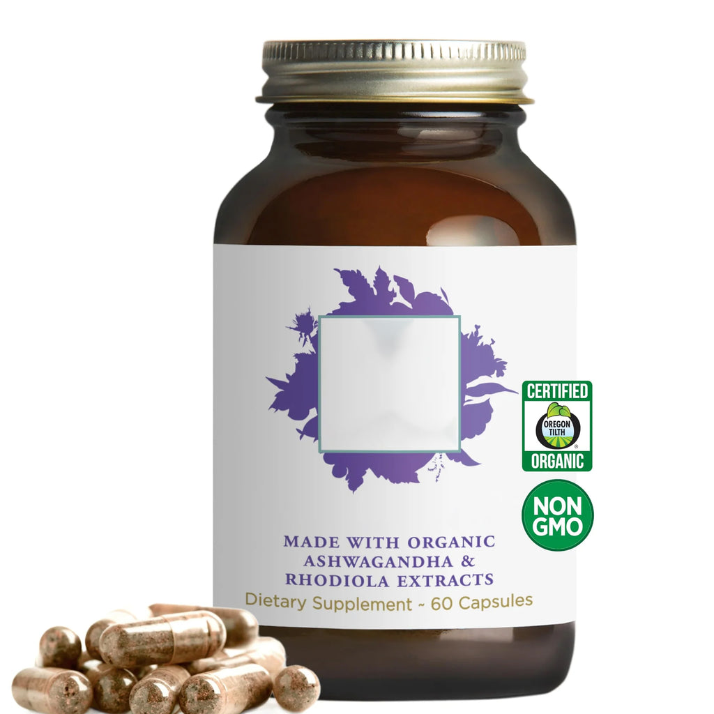 PURE SYNERGY Stress Remedy | Soothing Supplement with Ashwagandha | Organic Adaptogen Support from Rhodiola, Lemon Balm, and Holy Basil | for Stress Relief, Adrenal Health, and Mood (60 Capsules)