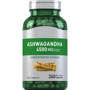 Piping Rock Ashwagandha Supplement | 4500mg | 120 Capsules | for Women and Men | Herb Root Extract | with Black Pepper | Non-GMO, Gluten Free