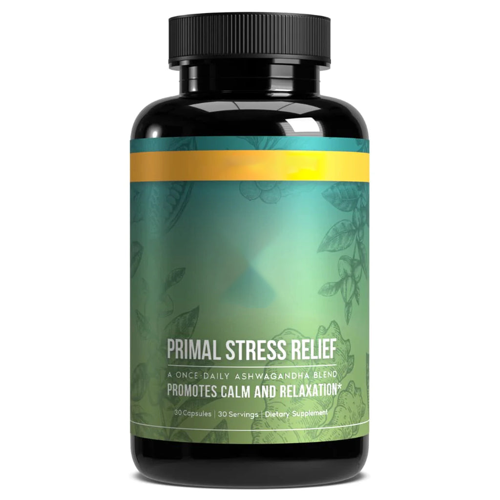 Primal Harvest Stress Relief Supplement for Women and Men Pure Ashwagandha Root Extract, L-Theanine Supplements, 30 Capsules