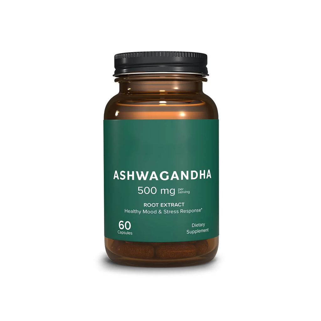 Prominent Nutrition Ashwagandha Supplement - Clinically Researched Shagandha Root Extract for Healthy Mood & Stress Support, Standardized to 2.5% Withanolides, 500 mg, 60 Vegan Capsules - 1 Pack