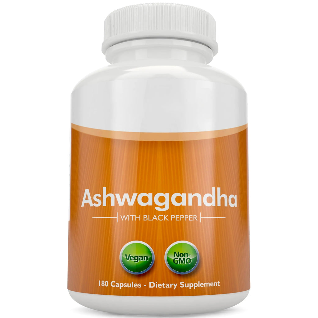 Purely Holistic Organic Ashwagandha 1300mg - 180 Vegan Capsules - 650mg of Ashwaganda per Capsule - 3 Month Supply - High Strength Ashwaganda Root Extract with Black Pepper