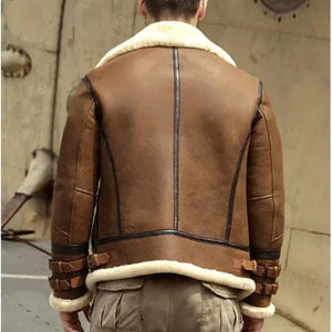 RAF B3 Aviator Style Sheepskin Shearling Lining Bomber Jacket