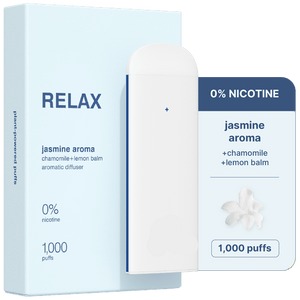 Ripple Jasmine Diffuser - 1,000 Puffs, 0% Nicotine, + Chamomile & Lemon Balm