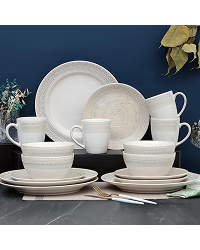 Royal Embossed Floral Breakfast Serving Set-16 Pcs
