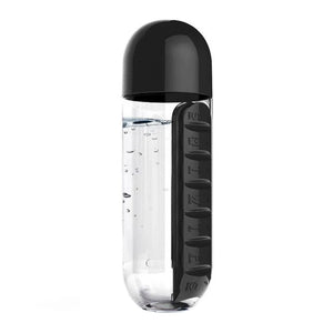 2 In 1 Pill Box Water Bottle Portable Travel Combine Daily Pill Boxmedic