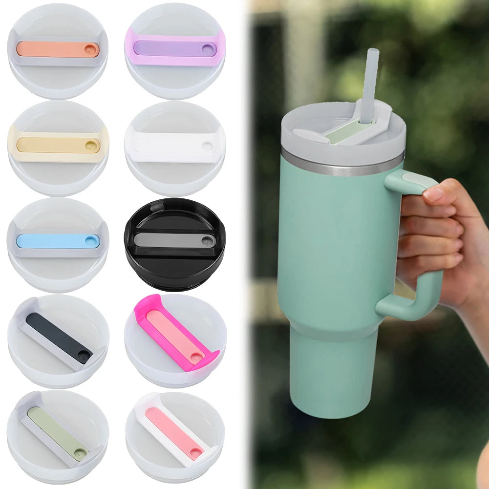 1pc 40oz Tumbler Lid with Straw Hole - Replacement Sports Water Bottle Top for Wide Mouth Cups - Leak-Proof and Durable