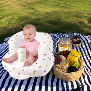 Inflatable Baby Seat for Babies 3-36 Months,Built in Air Pump Children Baby Sofa,Bumbo Seat for Learning to Sit,Feeding,Camping