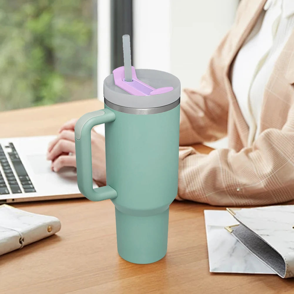 1pc 40oz Tumbler Lid with Straw Hole - Replacement Sports Water Bottle Top for Wide Mouth Cups - Leak-Proof and Durable