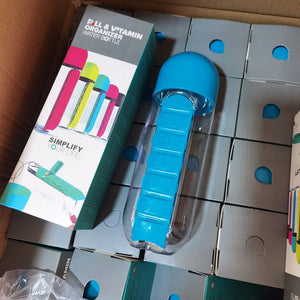 2 In 1 Pill Box Water Bottle Portable Travel Combine Daily Pill Boxmedic