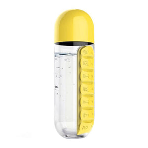 2 In 1 Pill Box Water Bottle Portable Travel Combine Daily Pill Boxmedic
