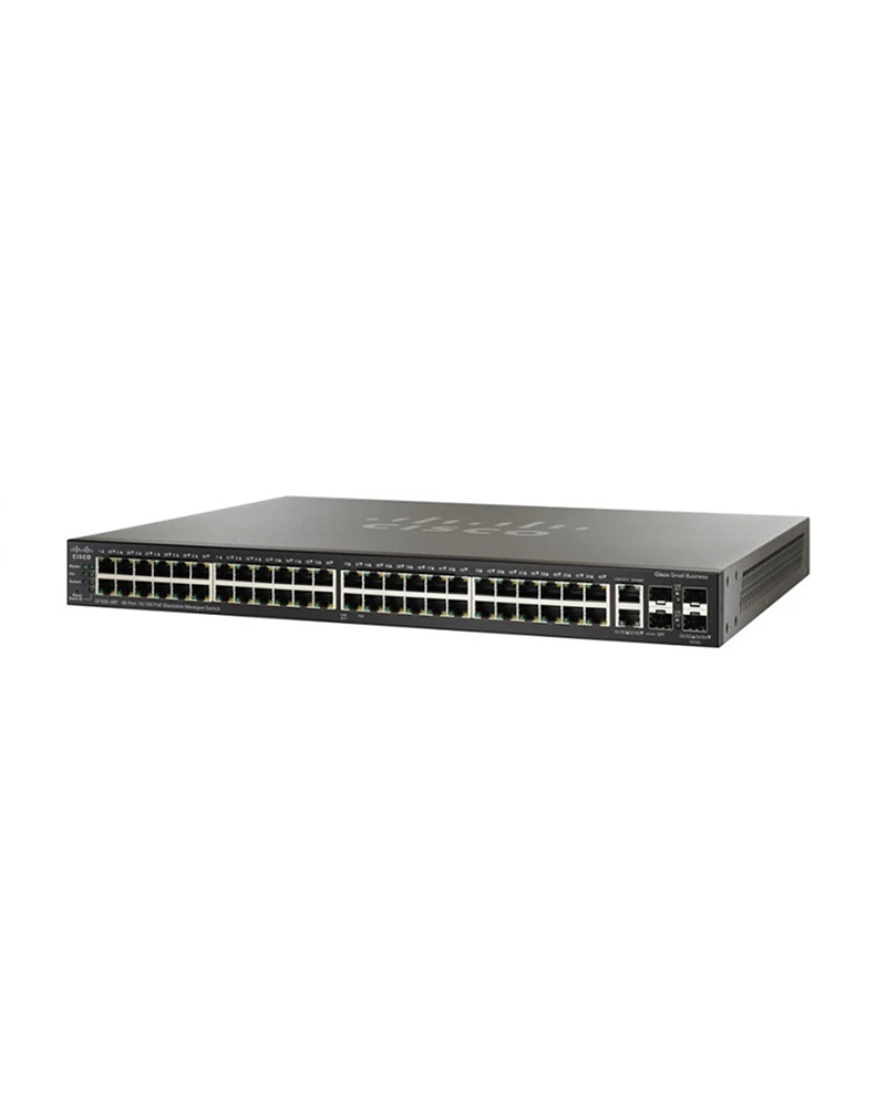 SF500-48P-K9-NA-RF|Cisco SF500 48-Ports 10/100/1000BASE-T Ethernet Rack-mountable Network Switch with 4-Ports SFP