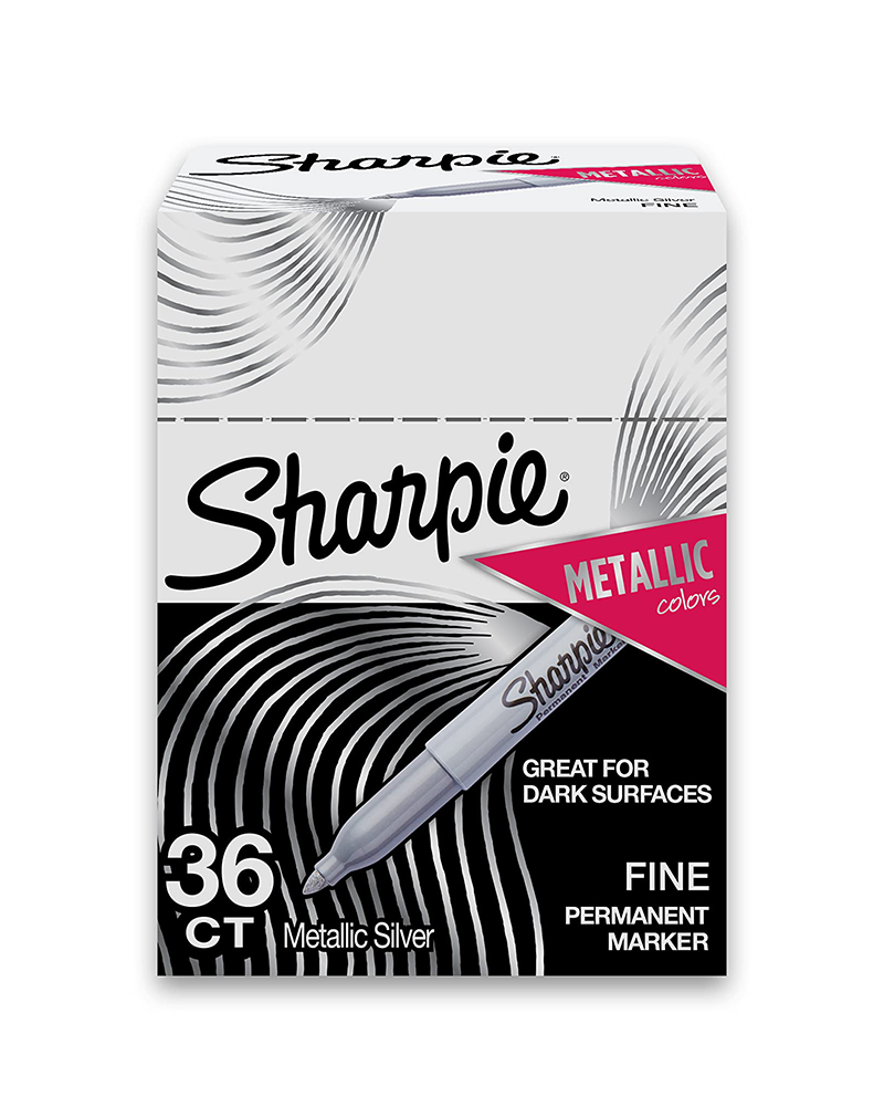 SHARPIE Metallic Permanent Markers, Fine Point, Metallic Silver, 36 Count